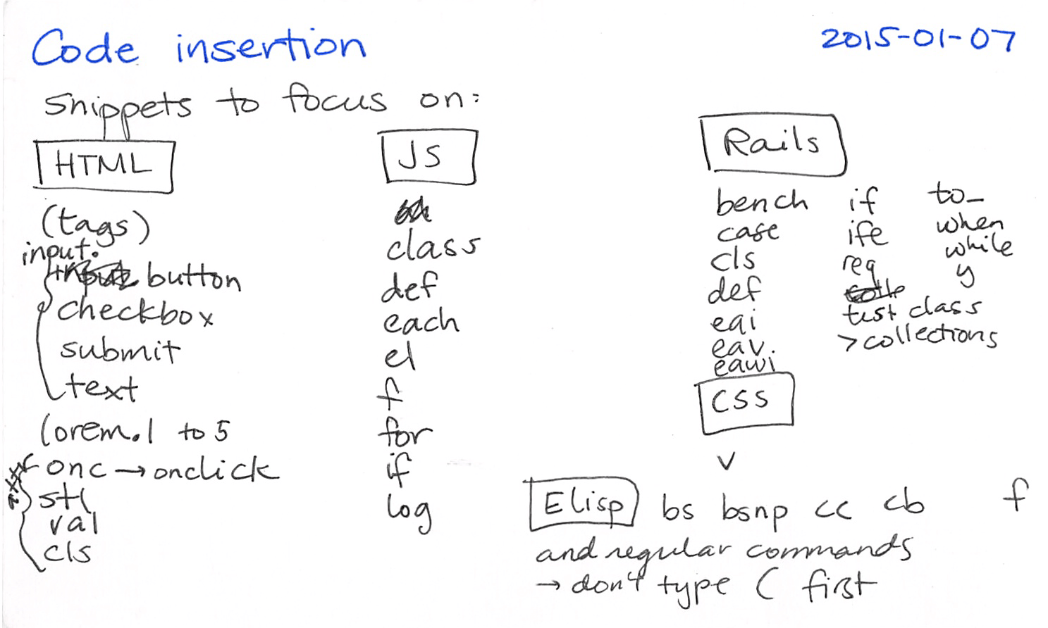2015-01-07 Code insertion -- index card