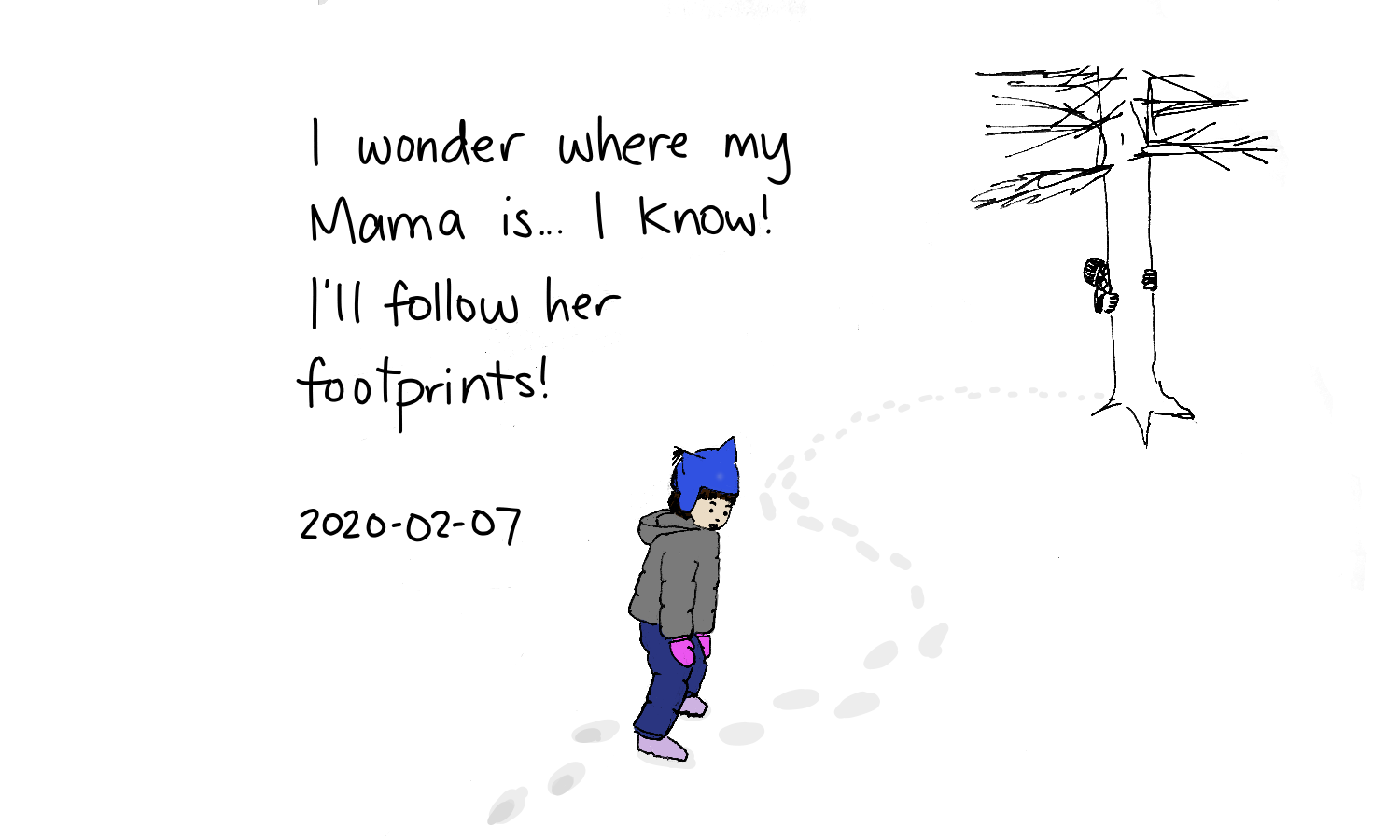 2020-02-07 Tracking my footprints in the snow #moment #sketch.png