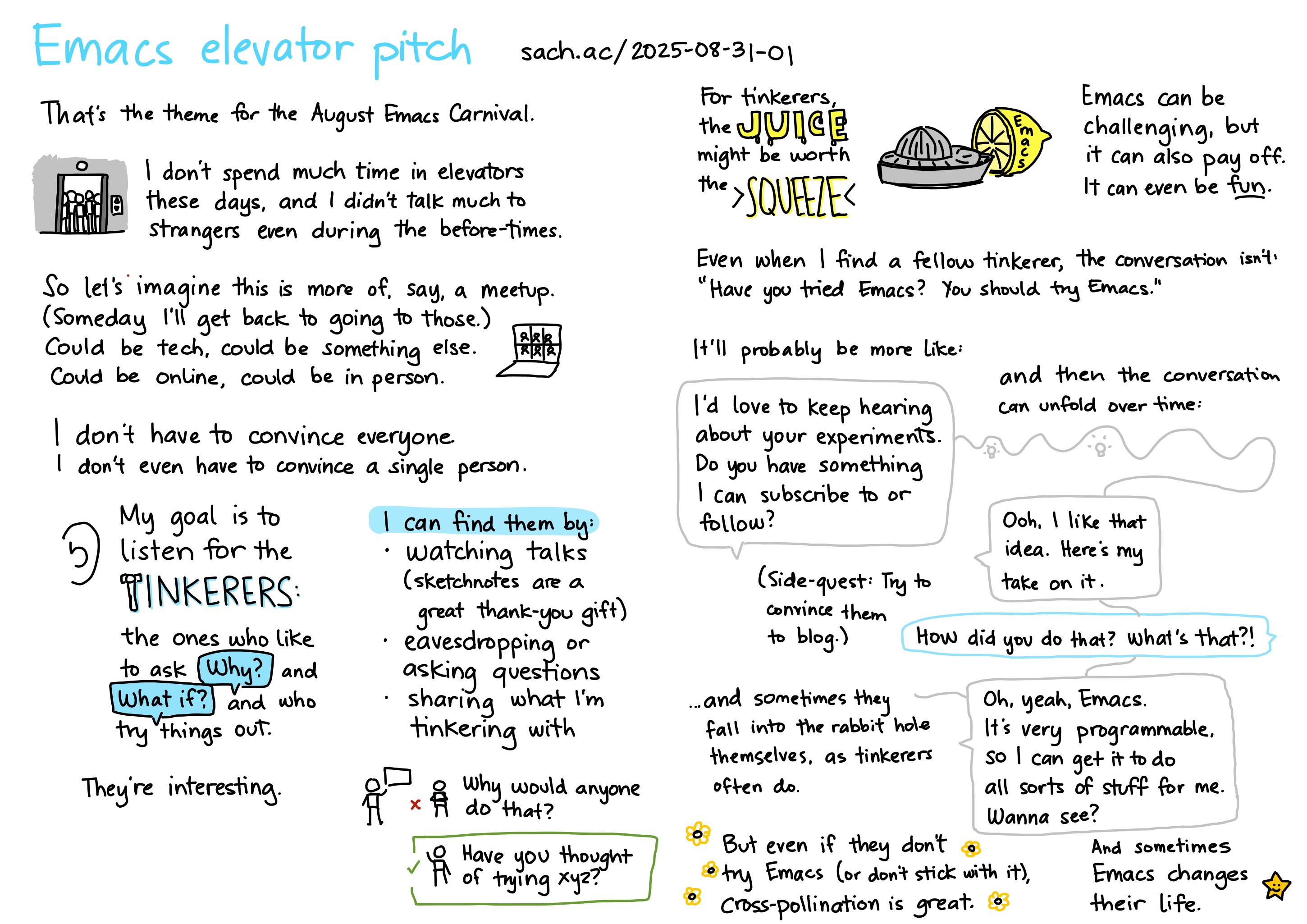 2025-08-31-01 Emacs elevator pitch -- community emacs