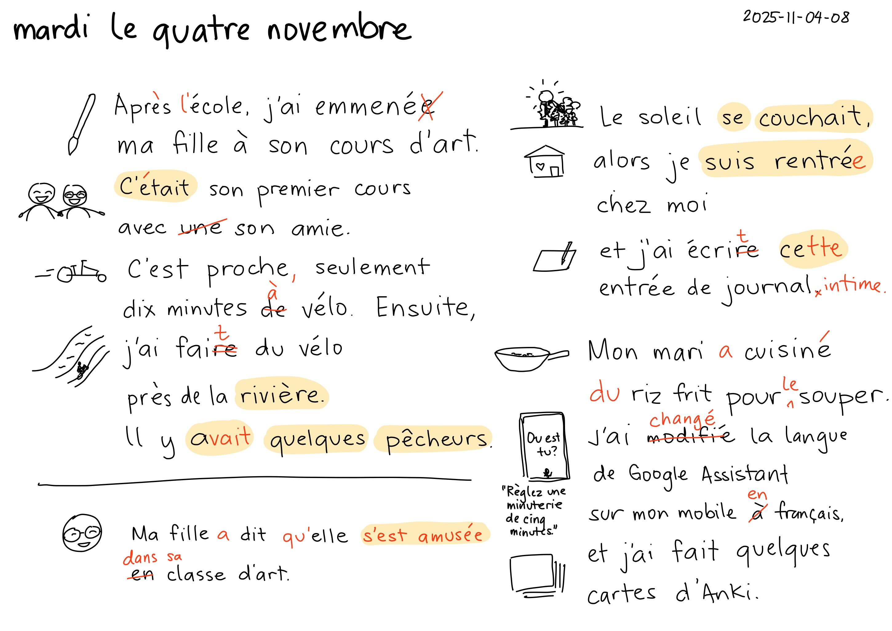 2025-11-04-08 Mardi le quatre novembre -- daily french français