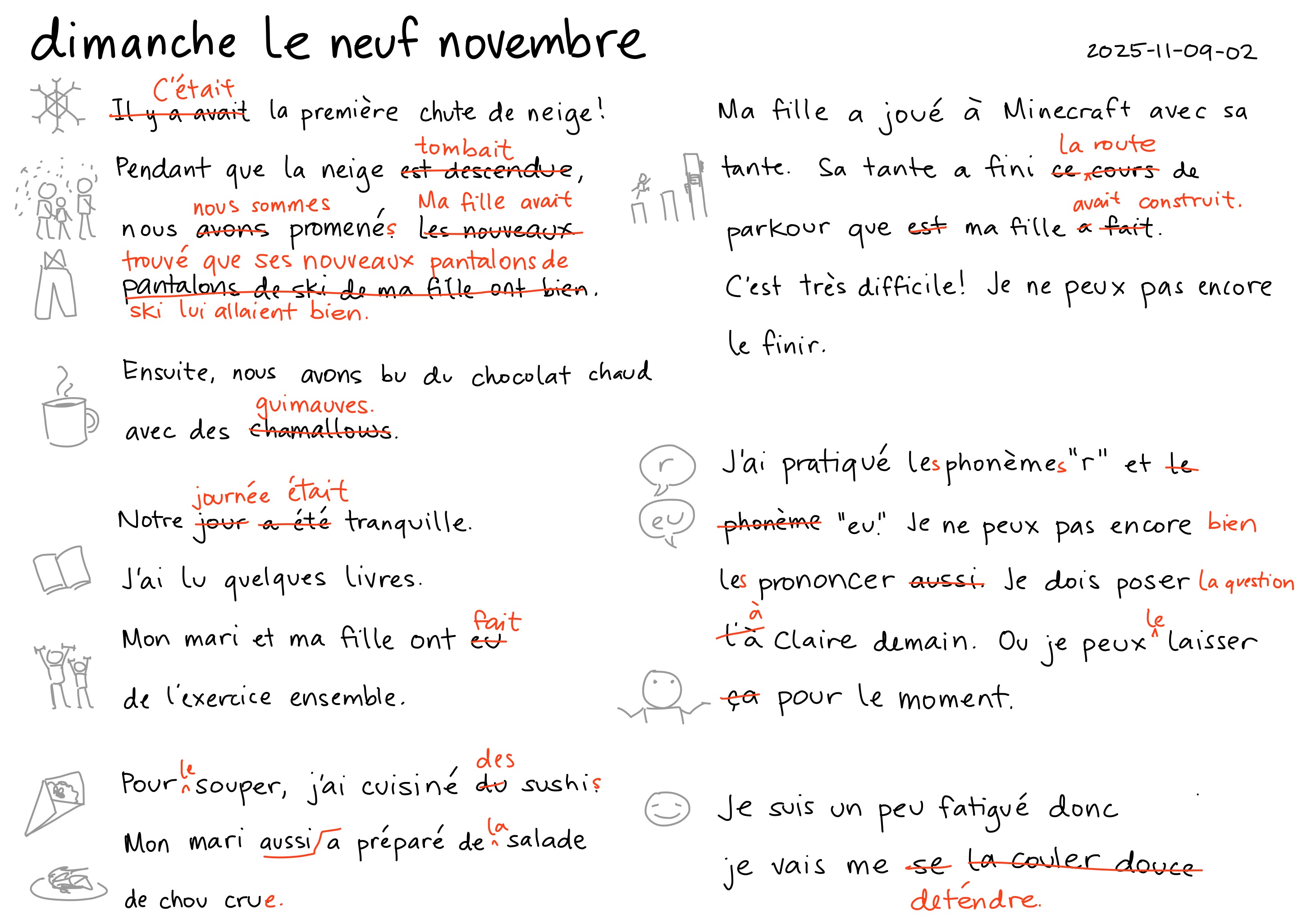 2025-11-09-02 Dimanche le neuf novembre -- daily french français