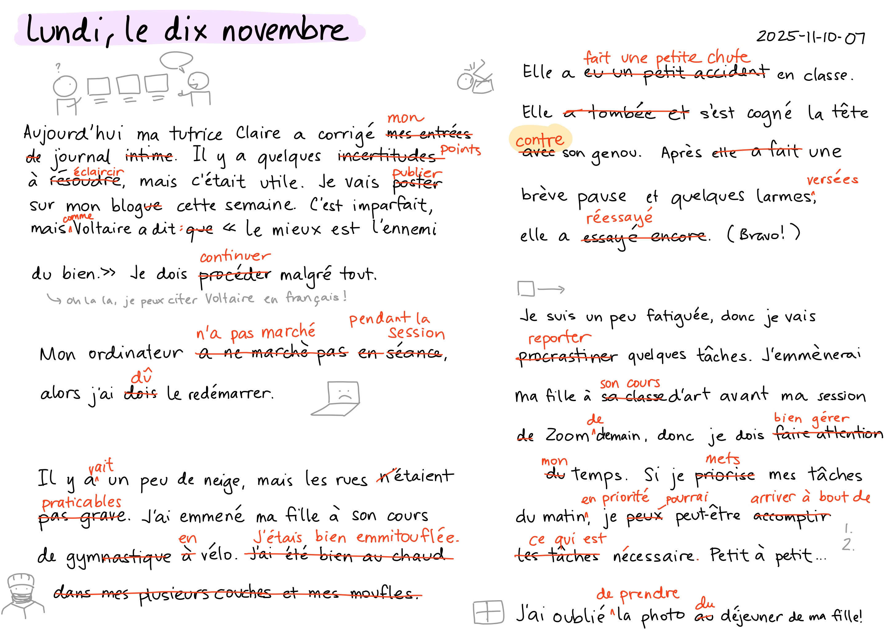 2025-11-10-07 lundi, le dix novembre - daily french français