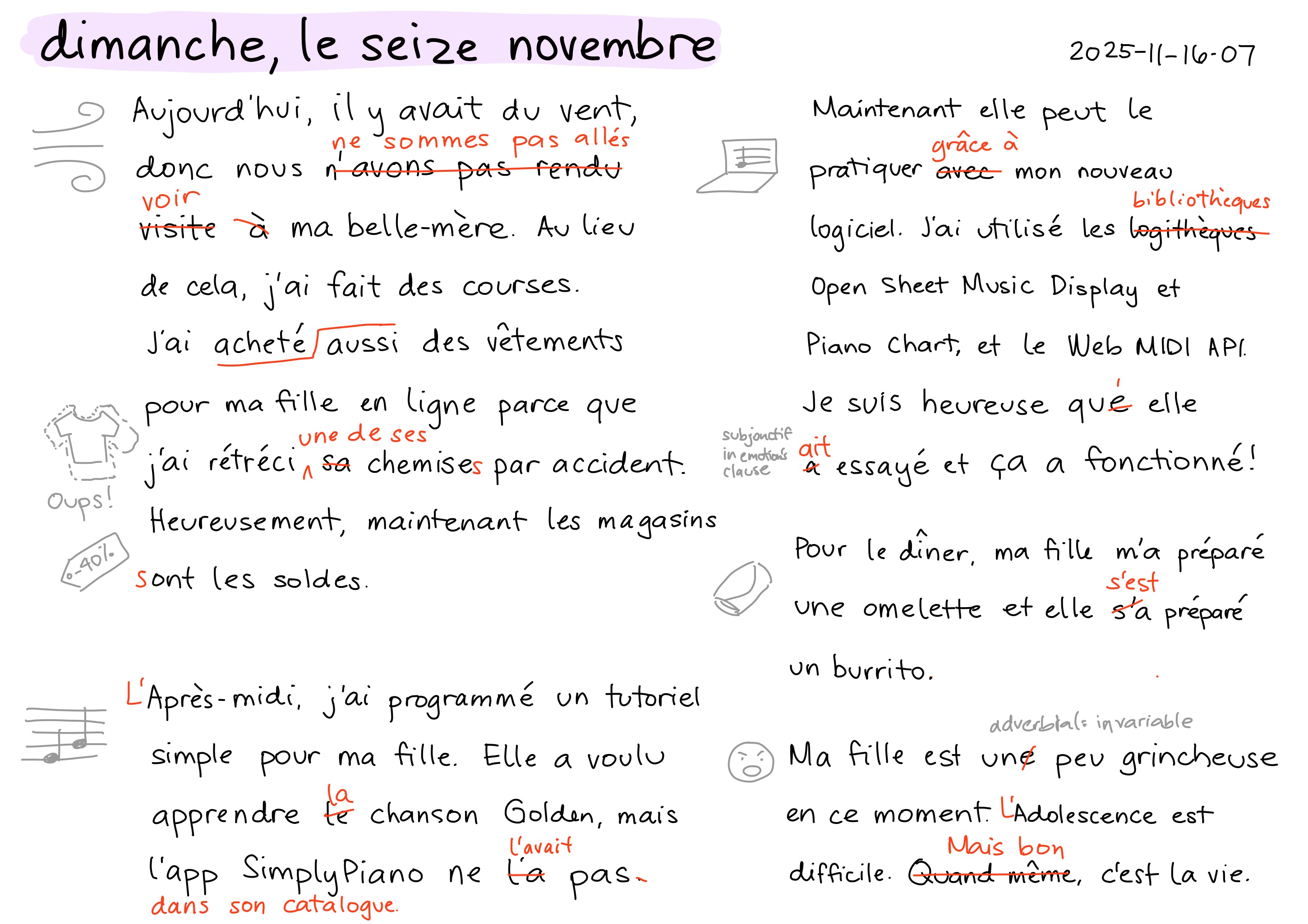 2025-11-16-07 dimanche, le seize novembre -- daily french français