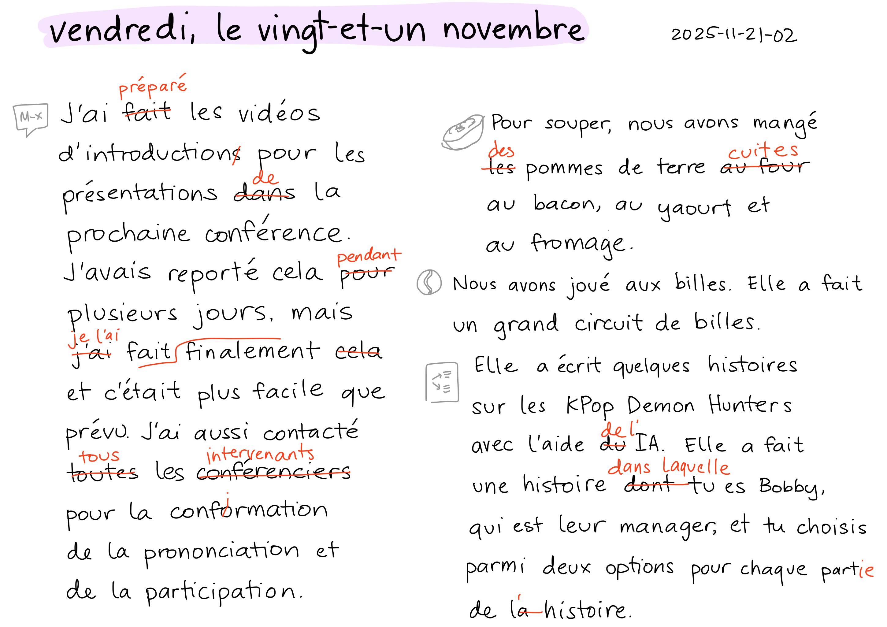 2025-11-21-02 vendredi, le vingt-et-un novembre -- daily french français