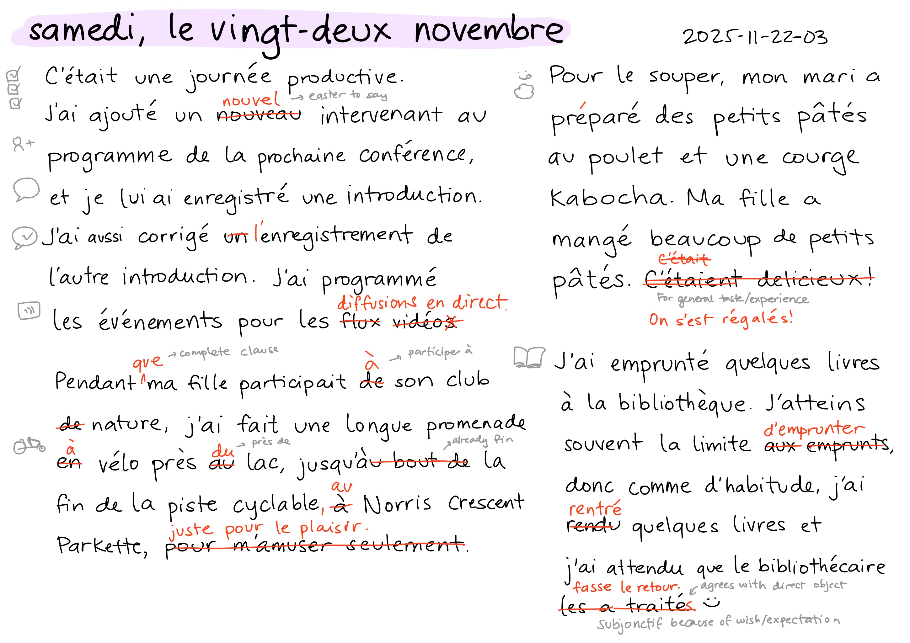2025-11-22-03 samedi, le vingt-deux novembre -- daily french français
