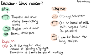 2015-03-16e Decision - Slow cooker -- index card #decision #cooking