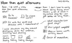 2015-05-04a More than quiet afternoons -- index card #experiment #pace